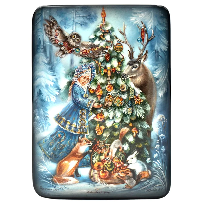 Box "Magic winter" by Yuriev, Fedoskino