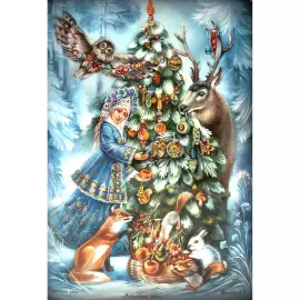 Шкатулка "Волшебная зима" Юрьева, Федоскино