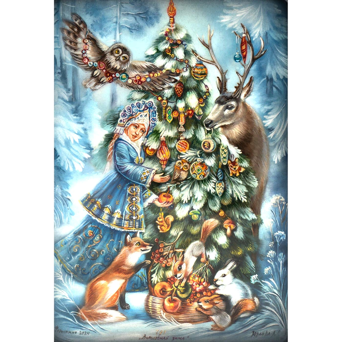 Box "Magic winter" by Yuriev, Fedoskino