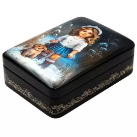 Шкатулка "Друзья" Волохина, Федоскино