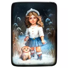 Шкатулка "Друзья" Волохина, Федоскино