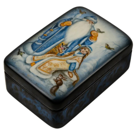 Шкатулка "Зимушка" Подображная, Федоскино
