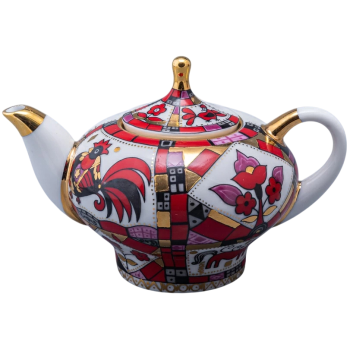 Чайник заварочный фарфоровый "Новгородский. Красный конь"