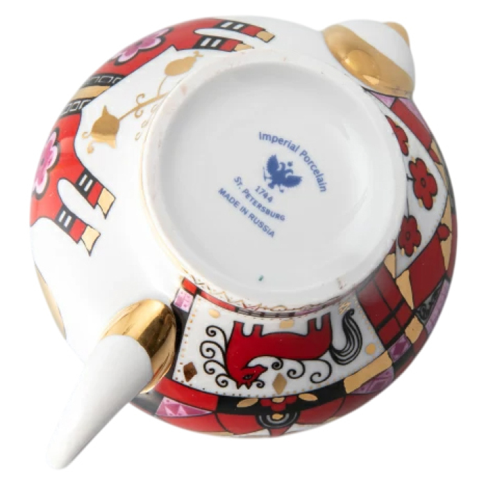 Чайник заварочный фарфоровый "Новгородский. Красный конь"