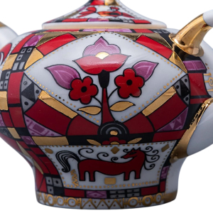 Чайник заварочный фарфоровый "Новгородский. Красный конь"