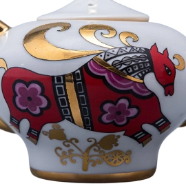 Чайник заварочный фарфоровый "Новгородский. Красный конь"