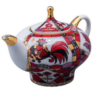 Чайник заварочный фарфоровый "Новгородский. Красный конь"