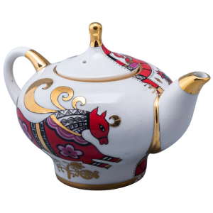 Чайник заварочный фарфоровый "Новгородский. Красный конь"