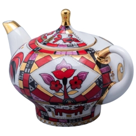 Чайник заварочный фарфоровый "Новгородский. Красный конь"