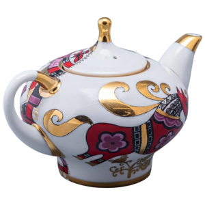 Чайник заварочный фарфоровый "Новгородский. Красный конь"