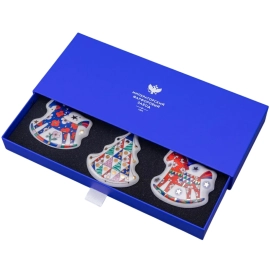 Набор елочных фарфоровых игрушек "Ёлки-иголки" 3 шт