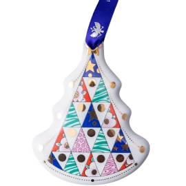 Набор елочных фарфоровых игрушек "Ёлки-иголки" 3 шт