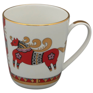 Набор чайный фарфоровый "Колокол. Красный конь" на 6 персон