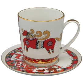 Набор чайный фарфоровый "Колокол. Красный конь" на 2 персоны