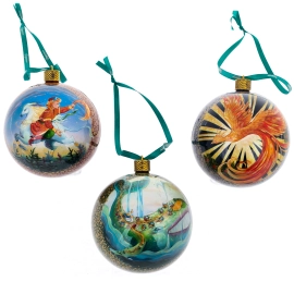 Набор ёлочных шаров "Конек-Горбунок" 3 шт, Федоскино
