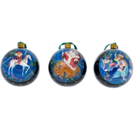 Набор ёлочных шаров "Щелкунчик" 3 шт, Федоскино