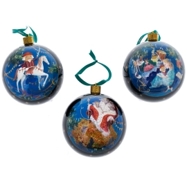 Набор ёлочных шаров "Щелкунчик" 3 шт, Федоскино