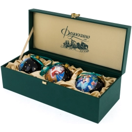 Набор ёлочных шаров "Щелкунчик" 3 шт, Федоскино