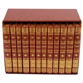 Книги в кожанном переплете "Великие российские предприниматели" 12 томов, в футляре