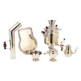 Набор чайный "Цветочек" с самоваром, 5 литров