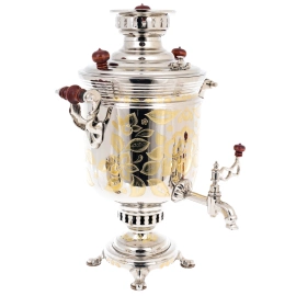 Набор чайный "Цветочек" с самоваром, 5 литров