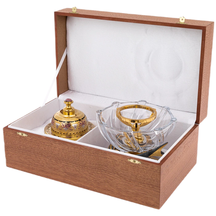 Poseidon caviar bowl on a rhodonite stand, Zlatoust