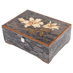 Шкатулка из тонированной карельской березы "Лилия"