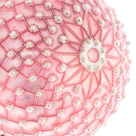 Набор подарочный новогодний "Розовый" с шаром, ложечкой и ситечком для чая