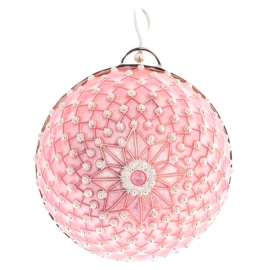 Набор подарочный новогодний "Розовый" с шаром, ложечкой и ситечком для чая