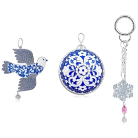 Набор подарочный новогодний "Зимний" с шаром, игрушкой и брелоком