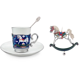 Coffee pair "Horse" with a Christmas tree toy