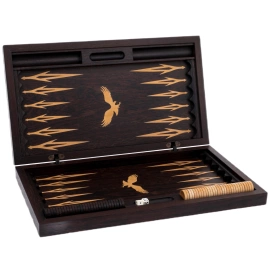 Backgammon made of wenge and maple "Eagle of Victory"