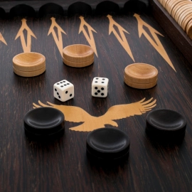 Backgammon made of wenge and maple "Eagle of Victory"