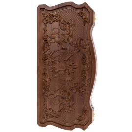 Backgammon carved from beech "Coat of Arms of the Russian Federation"