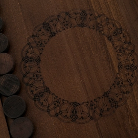 Backgammon 3in1 carved from beech "Lion"