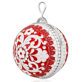 Набор серебряных елочных игрушек "Новый год" 5 шт