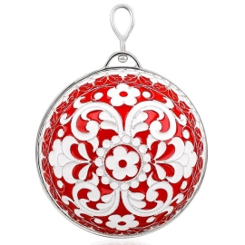 Набор серебряных елочных игрушек "Новый год" 5 шт