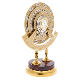 Часы "Вечный календарь" на подставке из яшмы, Златоуст