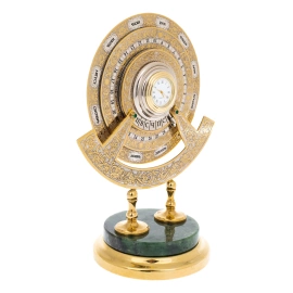 Часы "Вечный календарь" на подставке из нефрита, Златоуст