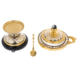 Икорница "Осетр" на подставке из долерита, Златоуст