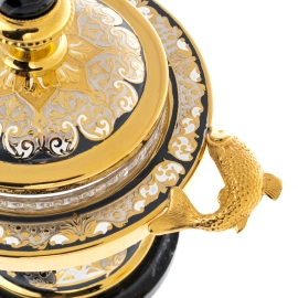 Икорница "Осетр" на подставке из долерита, Златоуст