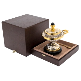 Икорница "Осетр" на подставке из долерита, Златоуст