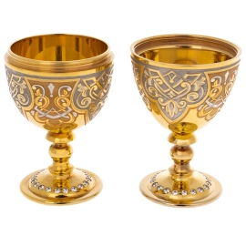 Набор питейный "Яйцо" с фианитами, Златоуст