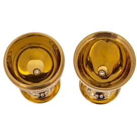 Набор питейный "Яйцо" с фианитами, Златоуст