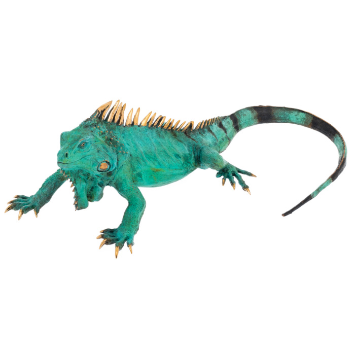 Скульптура из бронзы "Игуана" большая