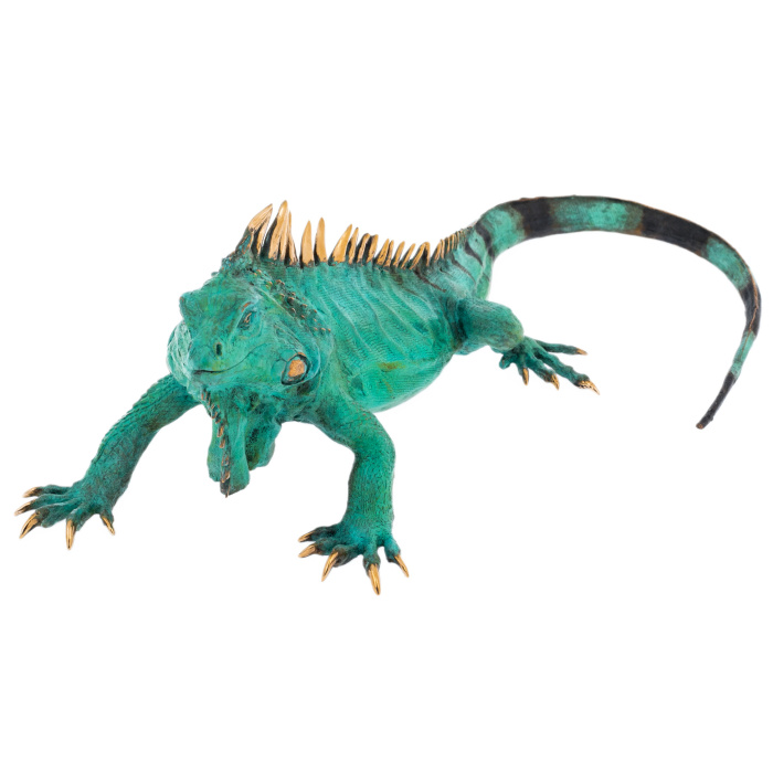 Скульптура из бронзы "Игуана" большая