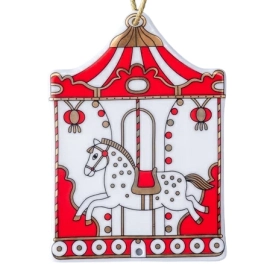 Набор фарфоровых елочных игрушек "Гранд цирк" в формате адвент-календаря, 5 шт