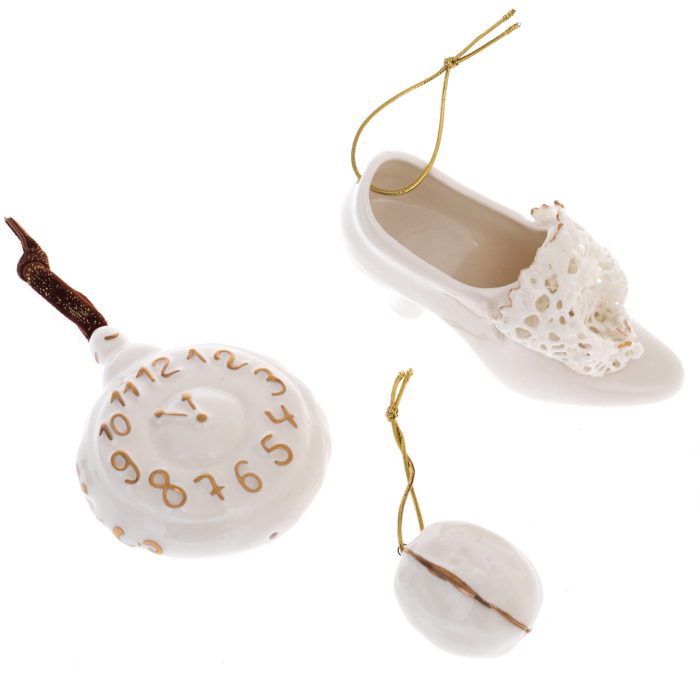 Набор елочных игрушек из фарфора "Золушка" 3 шт.