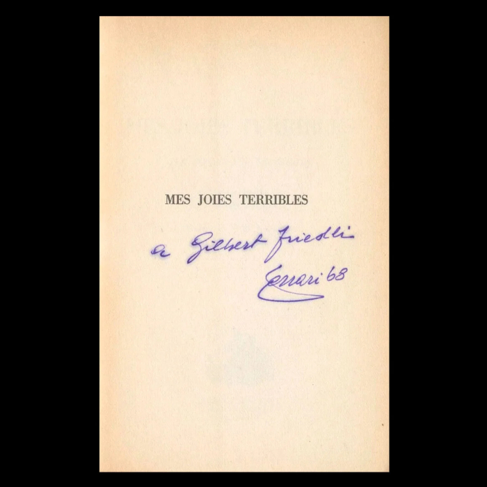 Книга «Mes joies terribles» с автографом конструктора Энцо Феррари