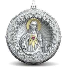 Набор серебряных елочных шаров "Спаситель и Матрона" 2 шт